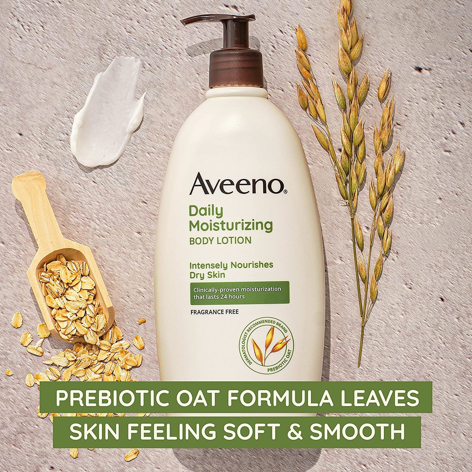 image:imageAveeno Daily Moisturizing Body Lotion with Soothing Prebiotic Oat Gentle Lotion Nourishes Dry Skin With Moisture Paraben Dye amp FragranceFree NonGreasy amp NonComedogenic 8 fl ozFragranceFree