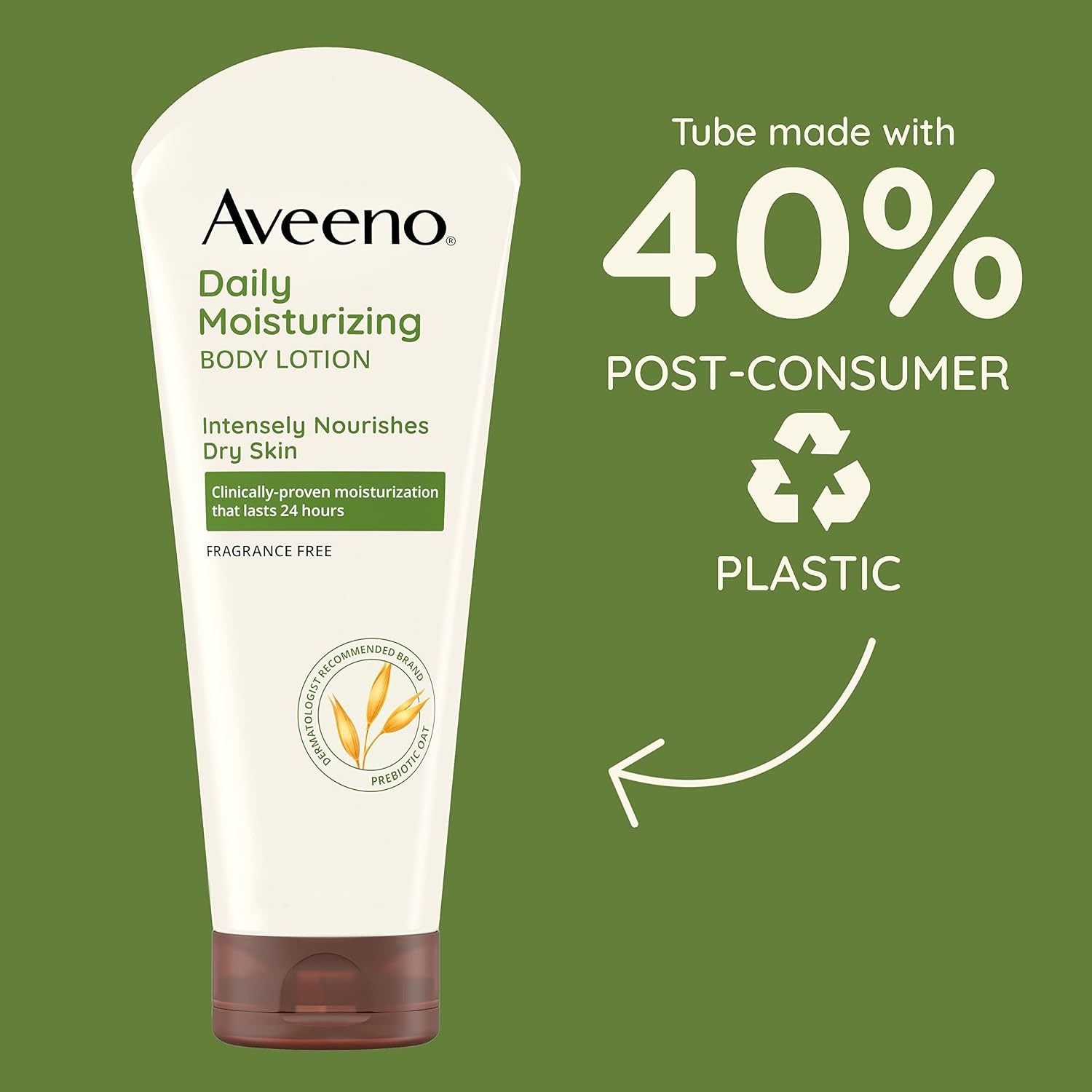 image:imageAveeno Daily Moisturizing Body Lotion with Soothing Prebiotic Oat Gentle Lotion Nourishes Dry Skin With Moisture Paraben Dye amp FragranceFree NonGreasy amp NonComedogenic 8 fl ozFragranceFree