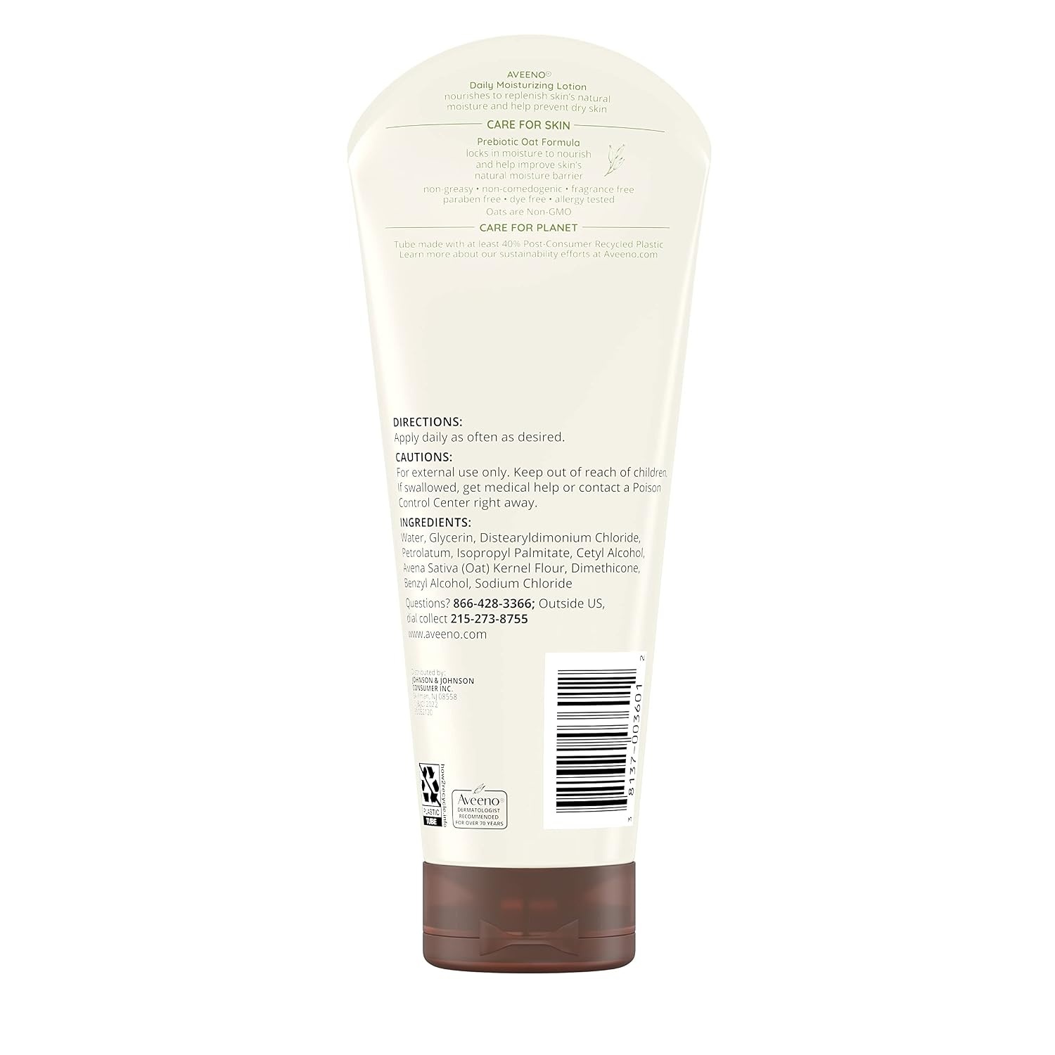 image:imageAveeno Daily Moisturizing Body Lotion with Soothing Prebiotic Oat Gentle Lotion Nourishes Dry Skin With Moisture Paraben Dye amp FragranceFree NonGreasy amp NonComedogenic 8 fl ozFragranceFree