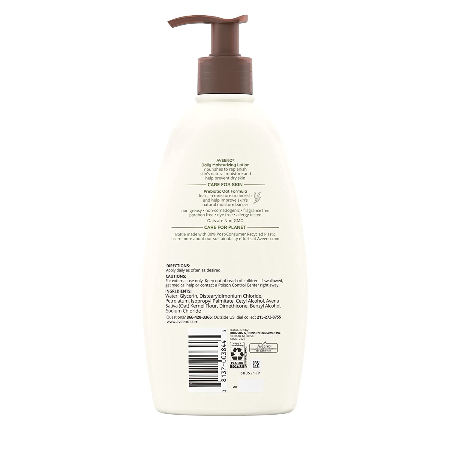 image:imageAveeno Daily Moisturizing Body Lotion with Soothing Prebiotic Oat Gentle Lotion Nourishes Dry Skin With Moisture Paraben Dye amp FragranceFree NonGreasy amp NonComedogenic 8 fl ozFragranceFree