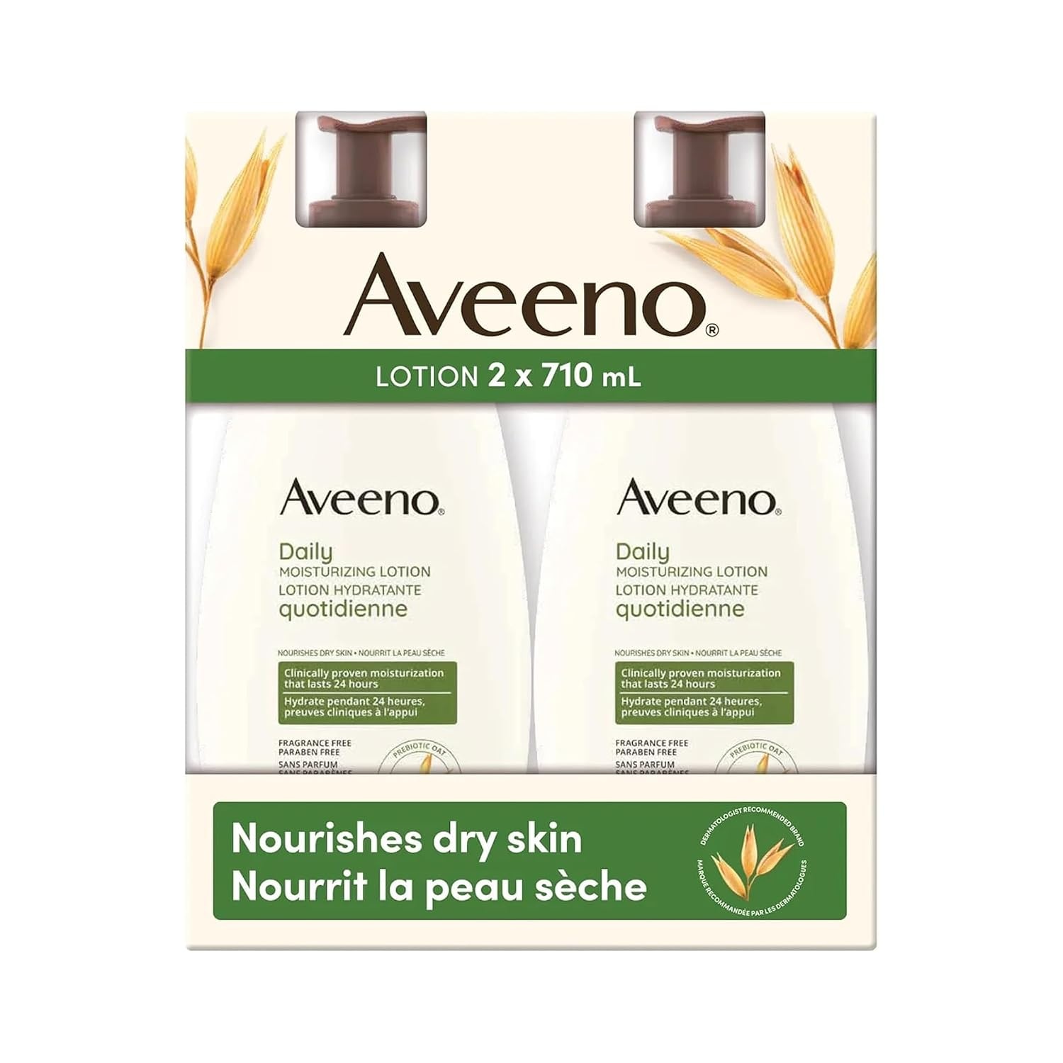 image:imageAveeno Daily Moisturizing Body Lotion with Soothing Prebiotic Oat Gentle Lotion Nourishes Dry Skin With Moisture Paraben Dye amp FragranceFree NonGreasy amp NonComedogenic 8 fl ozFragrance Free