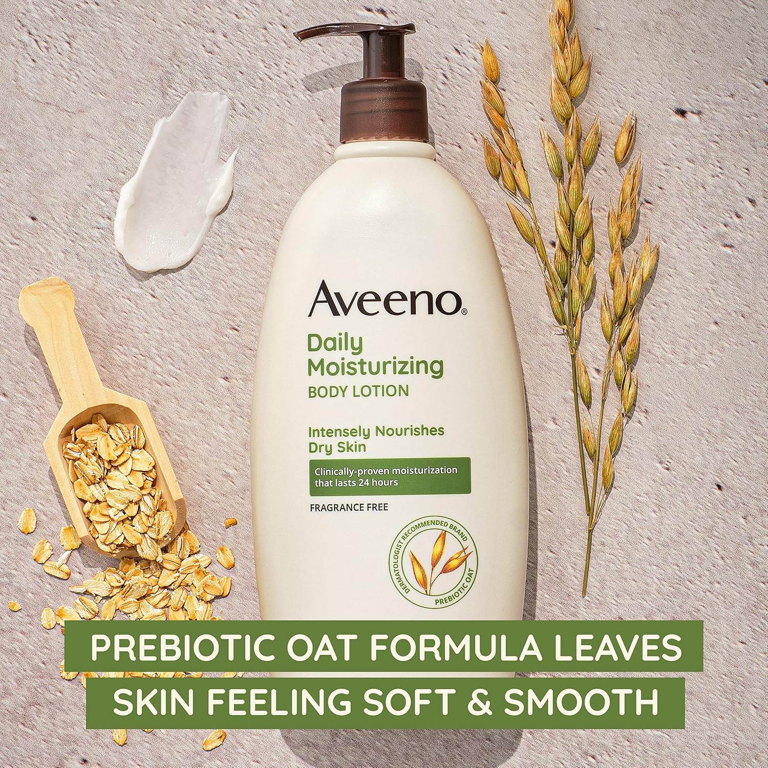 image:imageAveeno Daily Moisturizing Body Lotion with Soothing Prebiotic Oat Gentle Lotion Nourishes Dry Skin With Moisture Paraben Dye amp FragranceFree NonGreasy amp NonComedogenic 8 fl ozFragranceFree